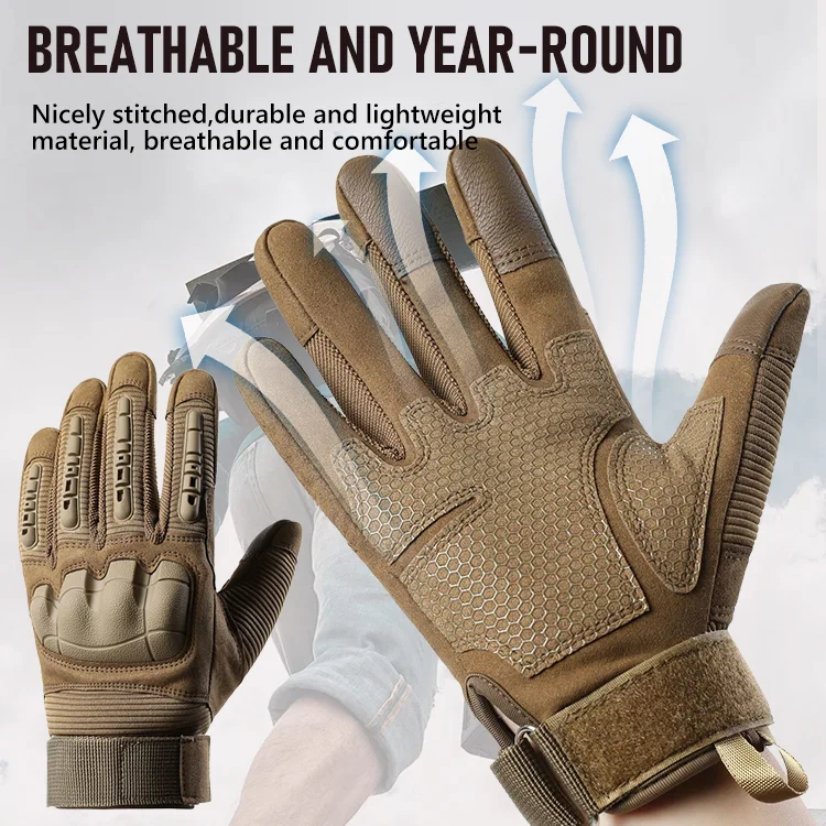 Heavy-Duty Outdoor Tactical Gloves with Touchscreen Fingertips - Image 3