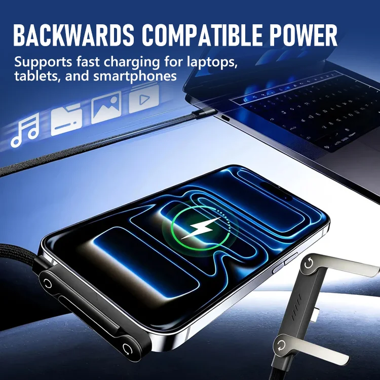 High-Power Fast Charging Cable with Built-in Phone Stand - Image 4