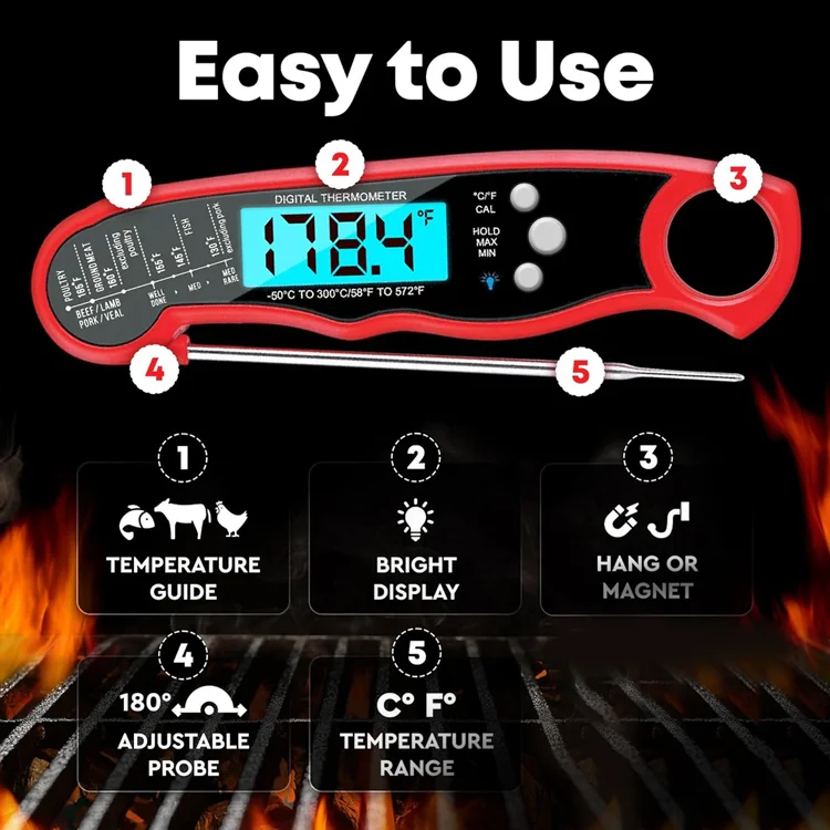 Instant Read Meat Thermometer — Perfect Cooking Every Time - Image 3