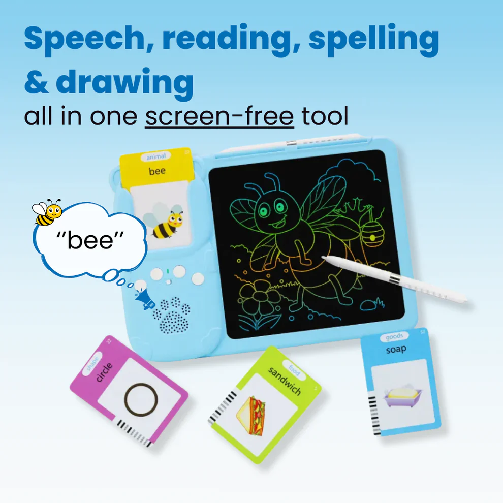 Kids Learning & Drawing Tablet — No Blue Light, 224 Words for Early Learning