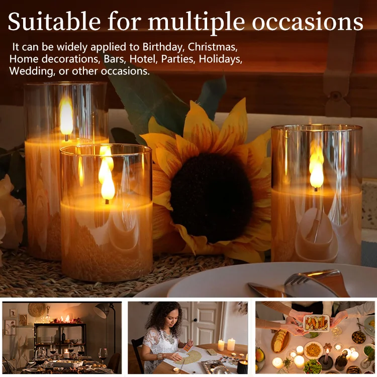 LumiFlick - Flameless LED Candles (3-Piece Set with Remote) - Image 4