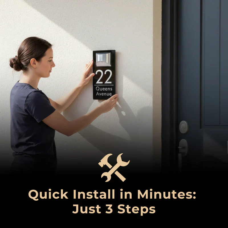 LumiSign™ Auto-Glow Solar Address Plaque - Image 9
