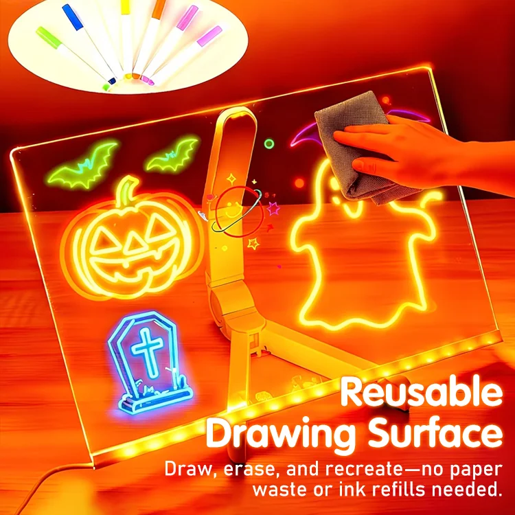 Neon Glow Drawing Board for Kids - Image 3