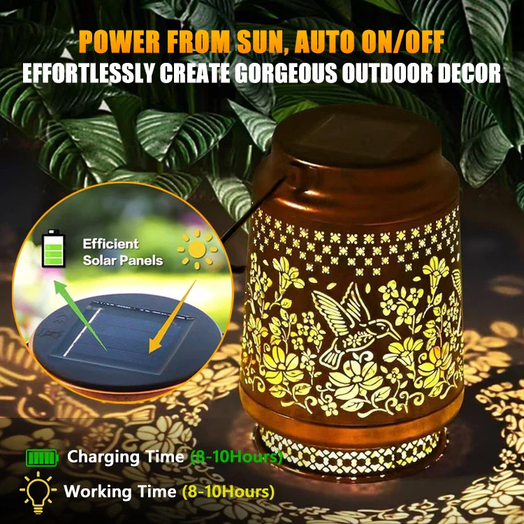 Outdoor Solar Lantern – Hummingbird, Butterfly, Sunflower, Dragonfly & Owl - Image 4