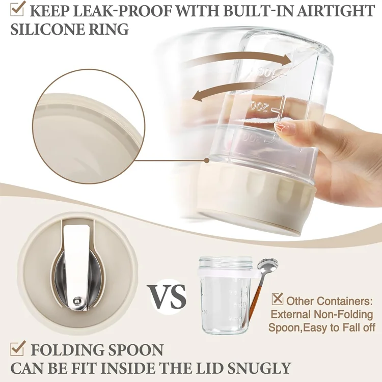 Overnight Oats Containers with Lids & Spoons - Image 4