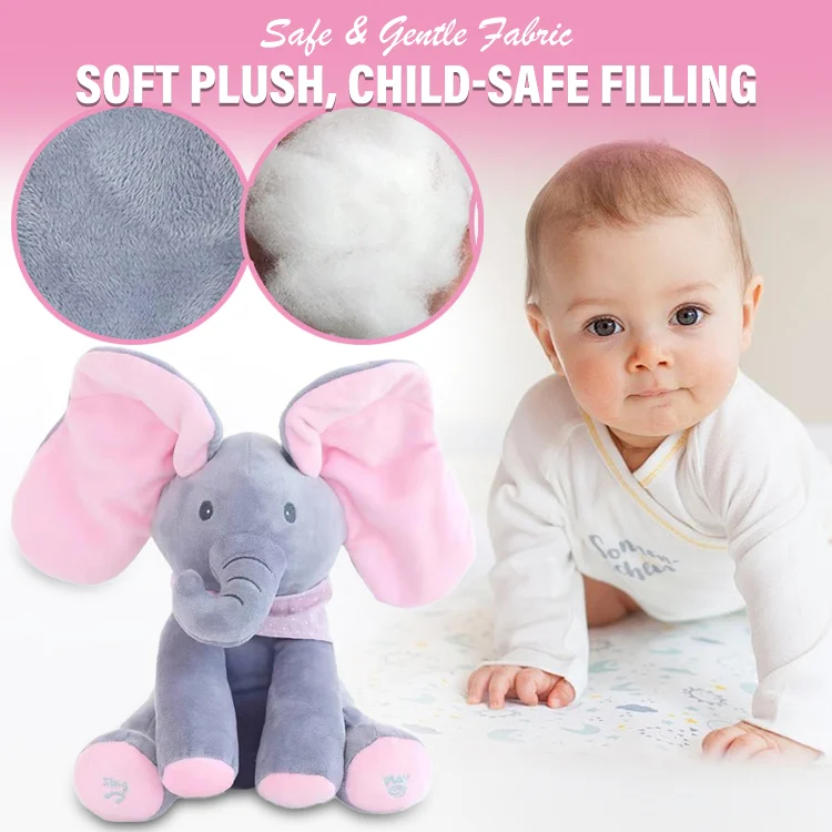 Peek-a-Boo Singing Elephant Plush Toy – Interactive Baby Gift - Image 5