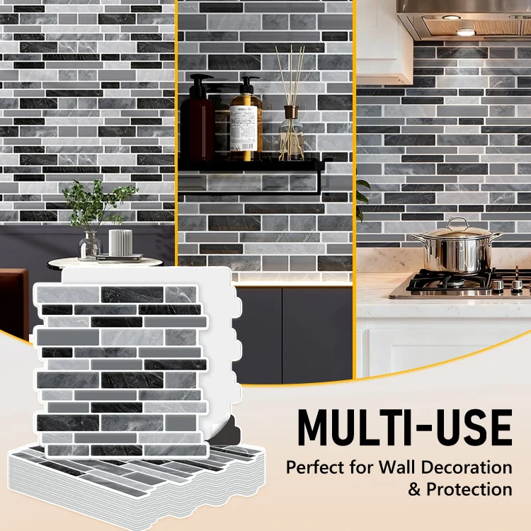 Peel & Stick PVC Backsplash Tiles — 12-Pack (4.7″ × 9.7″ Tiles) - Image 4