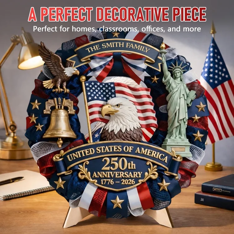 Personalized American 250th Anniversary Wooden Sign – Family Forever United - Image 4