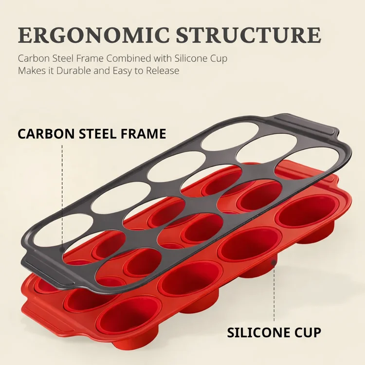 12-Cup Press-Release Silicone Muffin Pan - Image 2