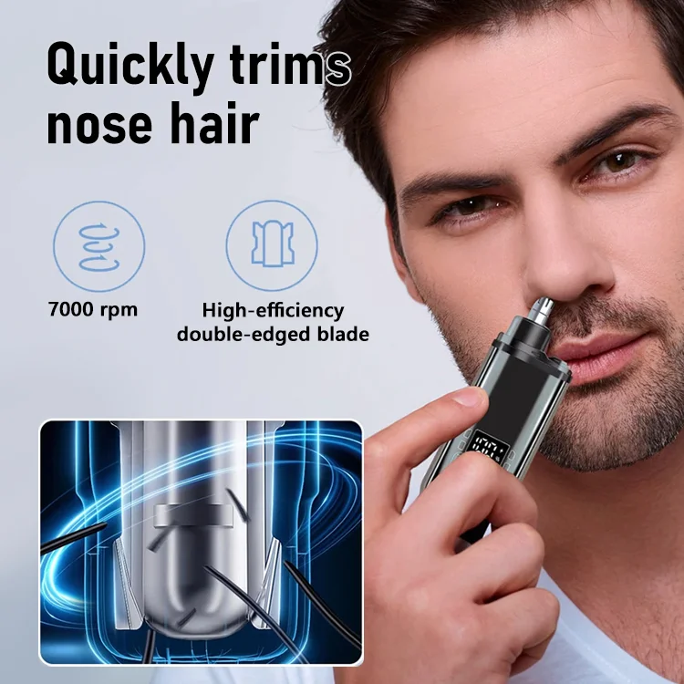 Digital Display Nose Hair Trimmer — Safe, Painless Grooming in Seconds - Image 3