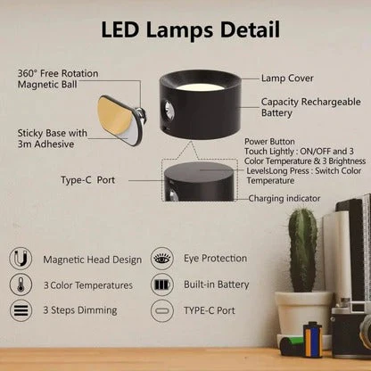 Rechargeable Wall Light with 360° Rotation - Image 17