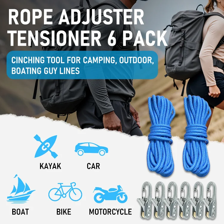 Rope Adjuster Tensioner Kit (6-Pack) — Heavy-Duty Outdoor Cinch System - Image 4