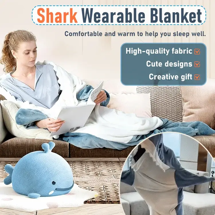 Shark Wearable Blanket — Wrap Yourself in Comfort & Fun