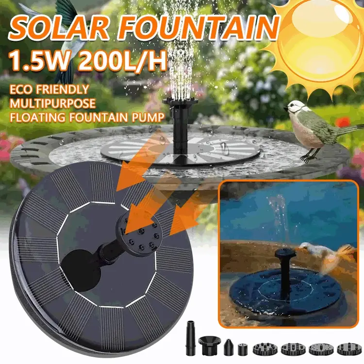 Solar-Powered Outdoor Water Fountain