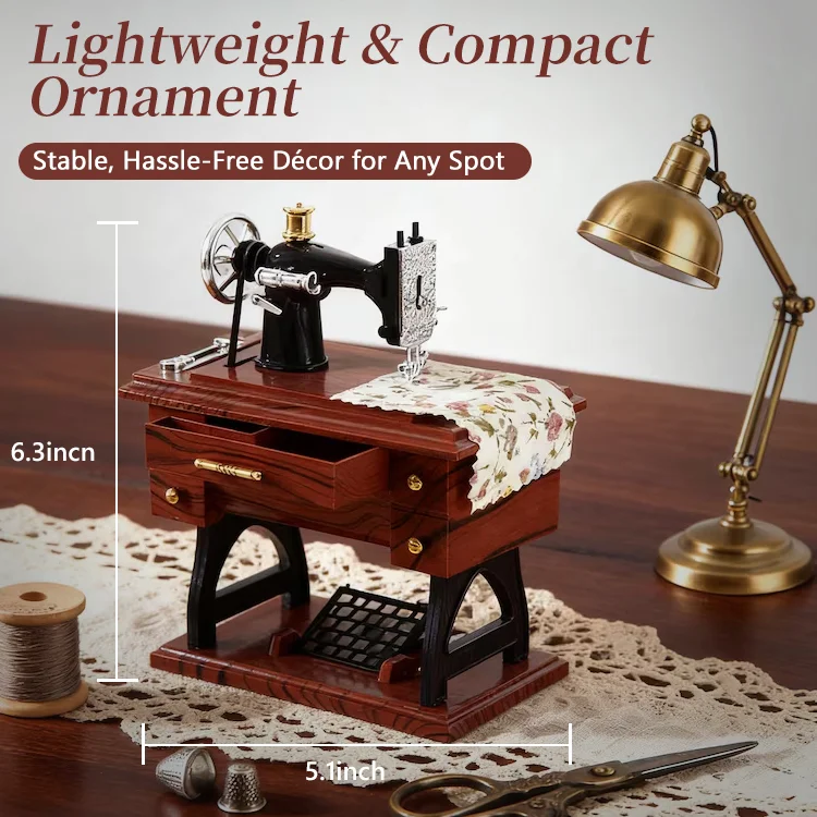 Vintage Sewing Machine Music Box - Image 4