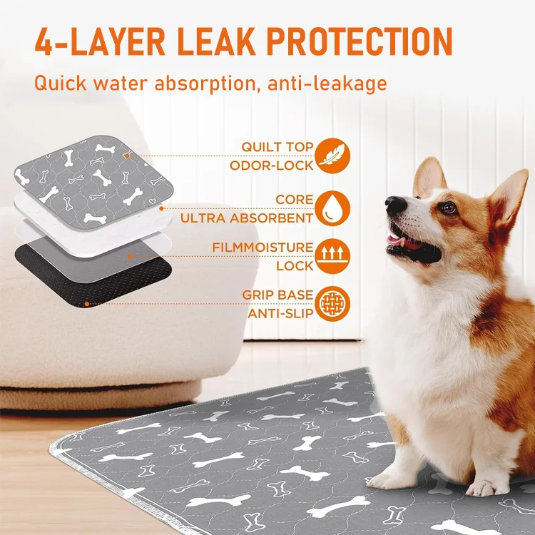Washable Waterproof Dog Pee Pad — Soft, Absorbent & Leak-Proof - Image 2