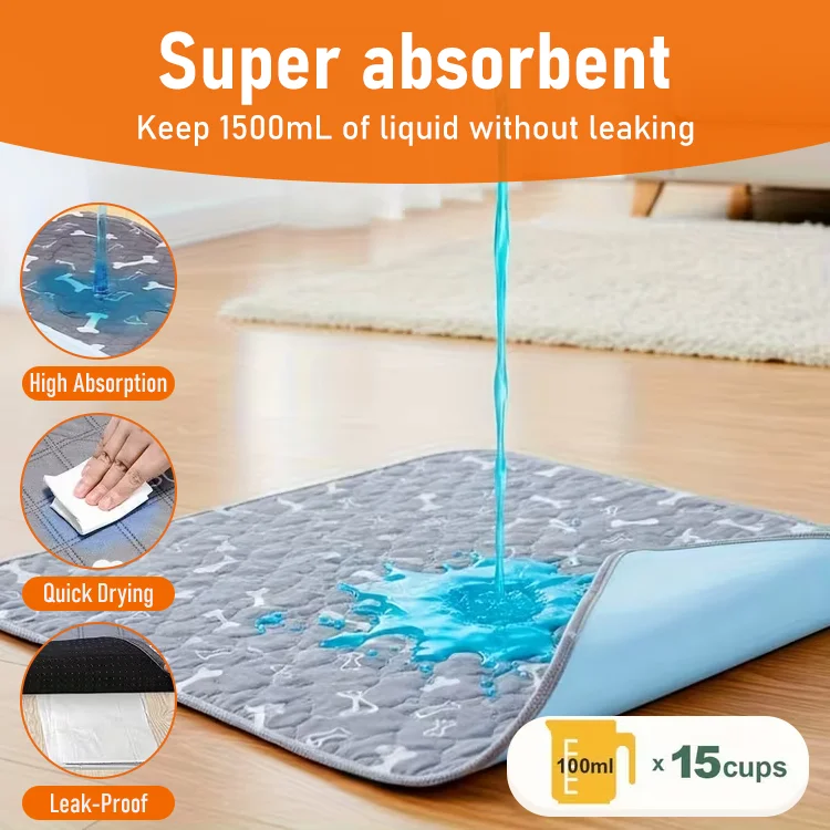 Washable Waterproof Dog Pee Pad — Soft, Absorbent & Leak-Proof - Image 3