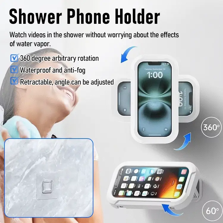 Waterproof Shower Phone Holder — Watch, Scroll & Relax Hands-Free